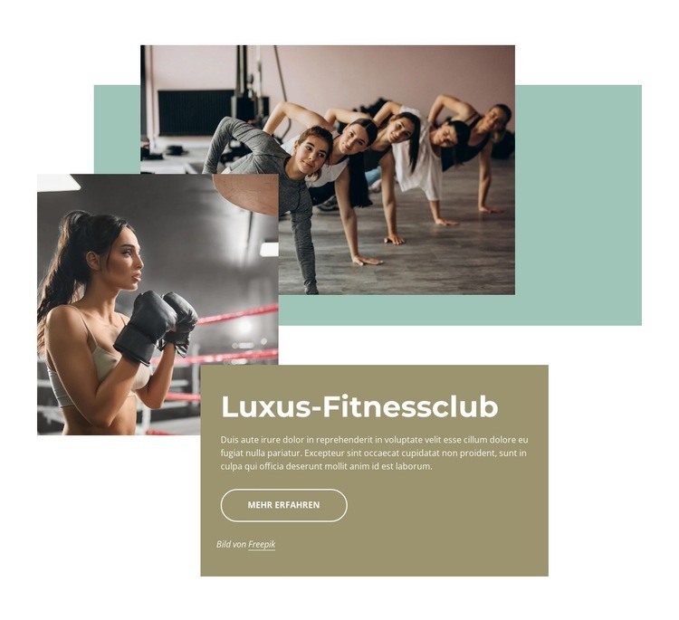 Luxus-Fitnesserlebnis Website-Modell