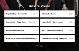 Design-Layout-Funktionalität Für Unsere Friseurpreise