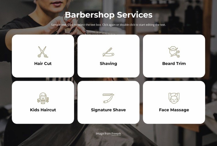 Barbershop services Elementor Template Alternative