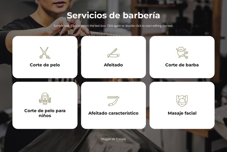 Servicios de barbería Plantilla HTML