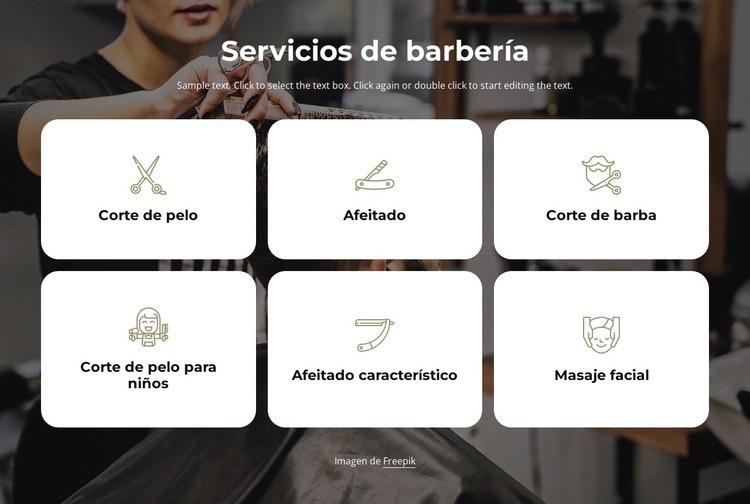 Servicios de barbería Plantilla HTML5