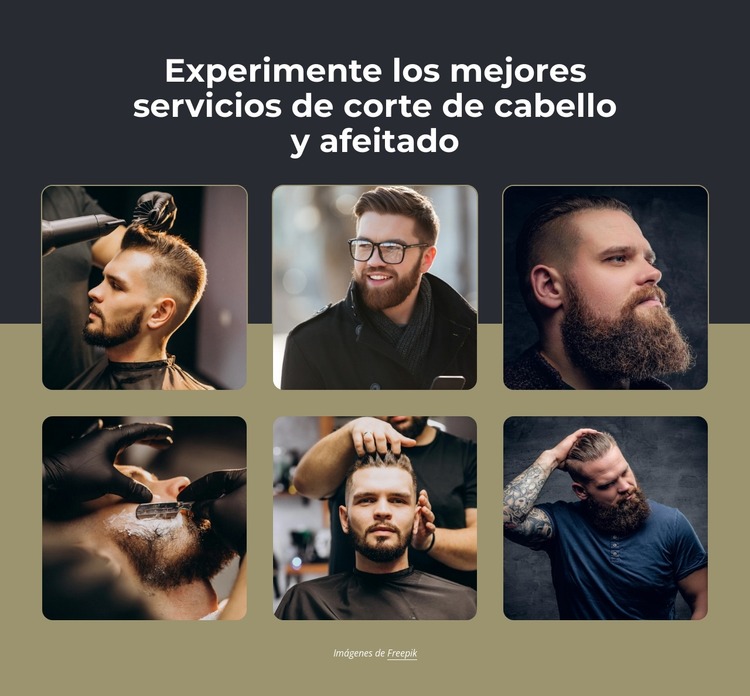 Cortes de pelo, afeitado con toalla caliente, recorte de barba Plantilla Joomla