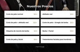 Precios De Nuestra Barbería - Plantilla Profesional De Una Página