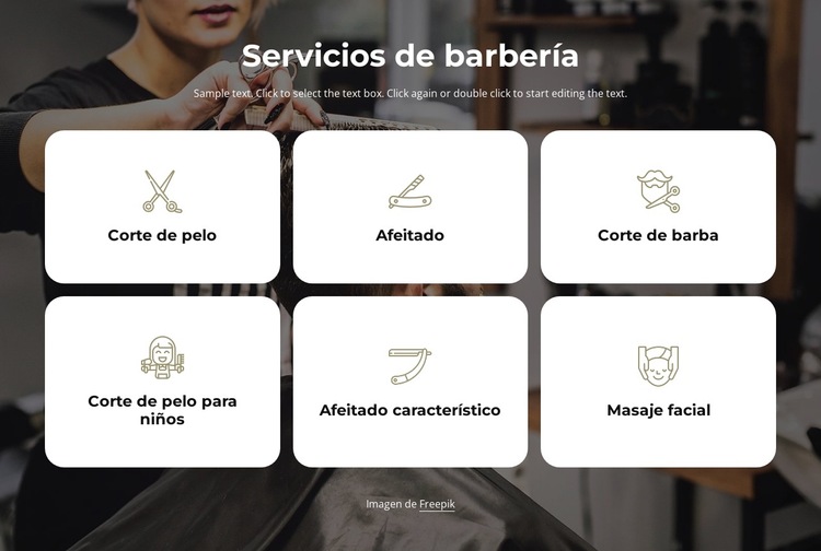 Servicios de barbería Plantilla de sitio web