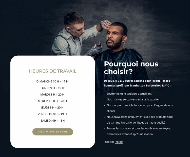 Heures de travail Créateur de site Web HTML