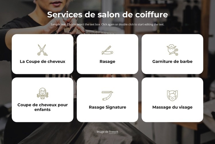 Services de salon de coiffure Créateur de site Web HTML