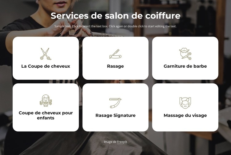 Services de salon de coiffure Modèle