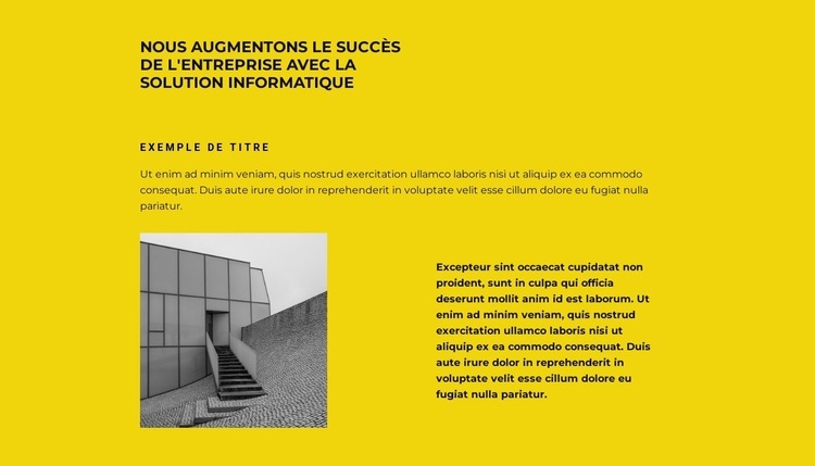 Projet architectural Page de destination