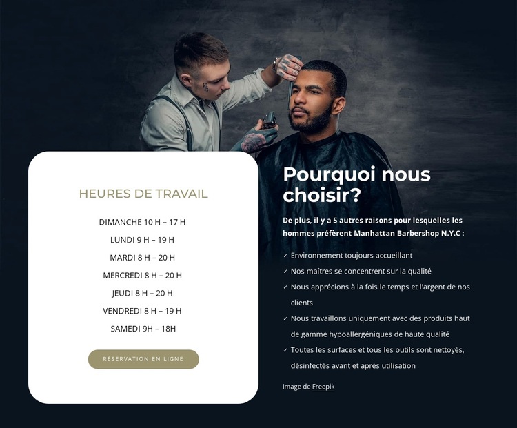 Heures de travail Thème WordPress