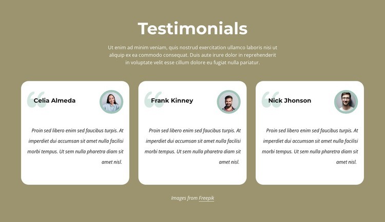 Testimonials about our barbering services Homepage Design