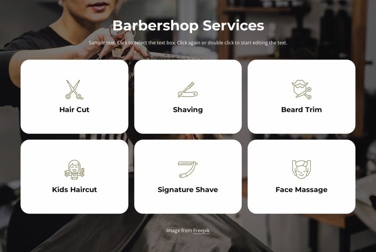 Barbershop services Html Code Example