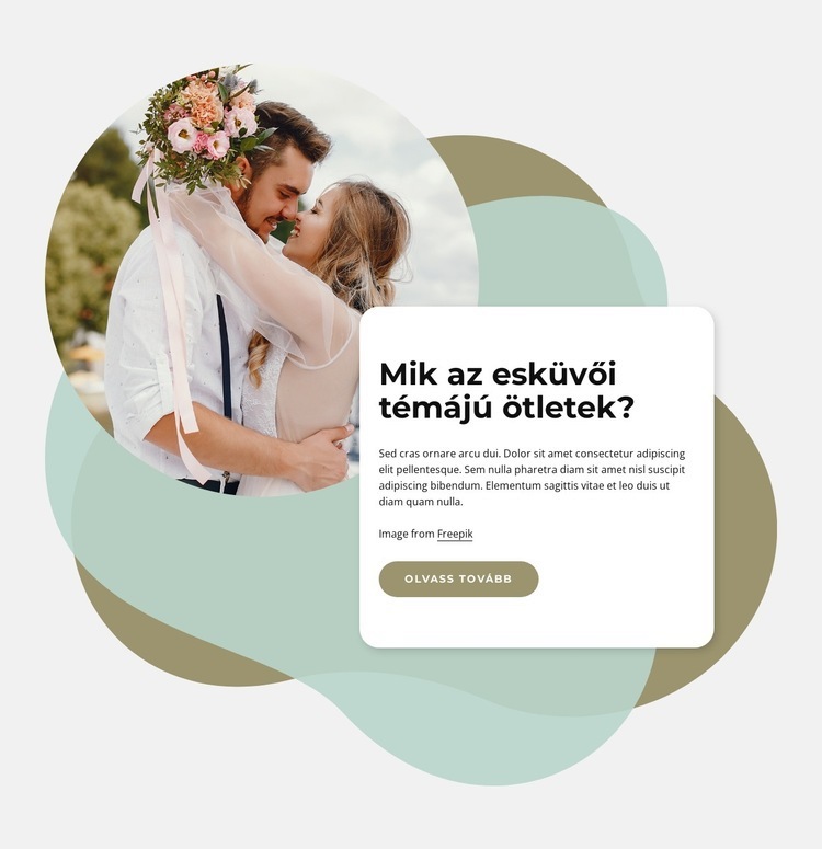 Esküvői témájú ötletek HTML Sablon