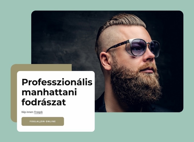 Prémium fodrászat manhattani belvárosában HTML Sablon