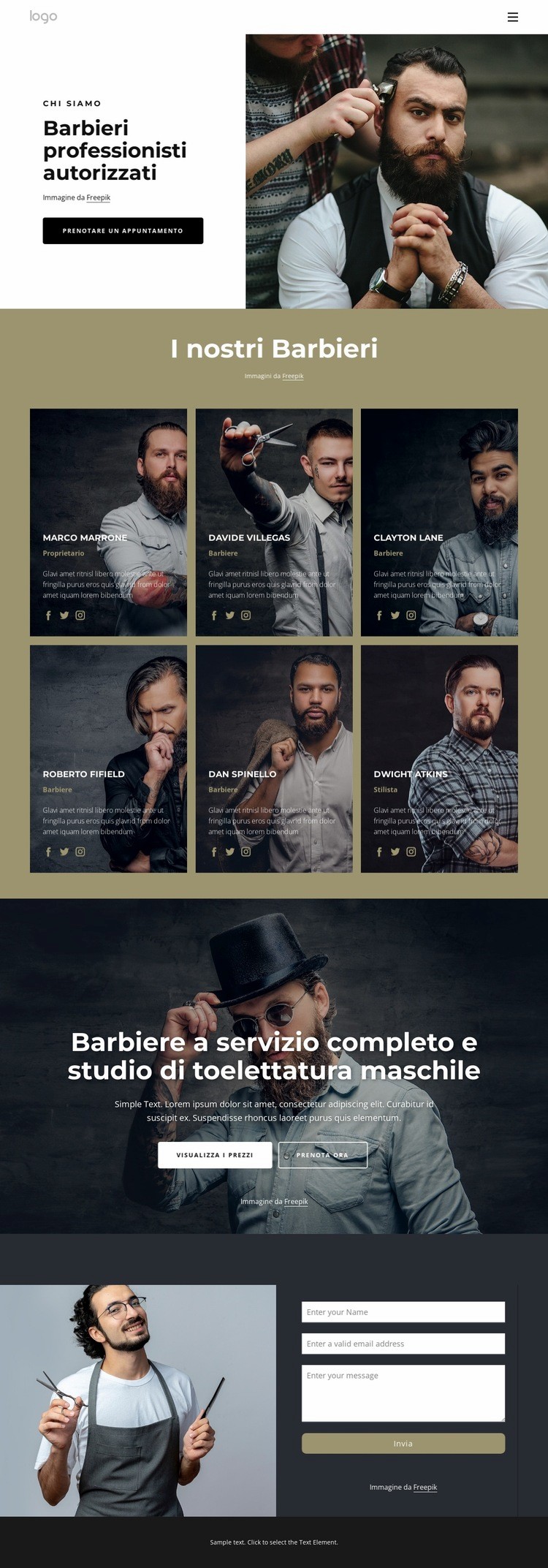 Il nostro team di pasticceria Modelli di Website Builder