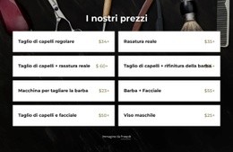 I Nostri Prezzi Da Barbiere - Fantastico Mockup Del Sito Web