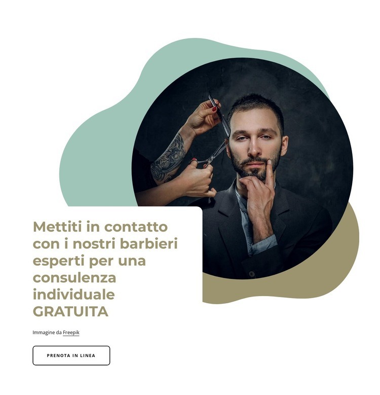 I nostri esperti barbieri Mockup del sito web