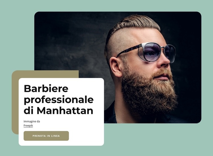 Barbiere premium nel centro di Manhattan Mockup del sito web