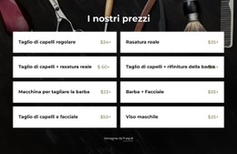 I Nostri Prezzi Da Barbiere Modello HTML CSS Semplice