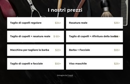 I Nostri Prezzi Da Barbiere - Modello Di Sito