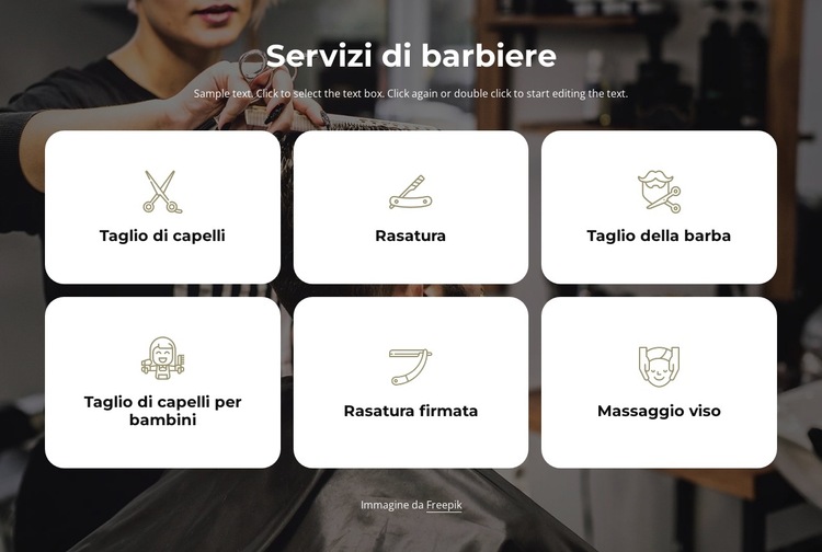Servizi di barbiere Modello di sito Web