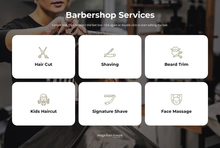 Barbershop services Joomla Page Builder