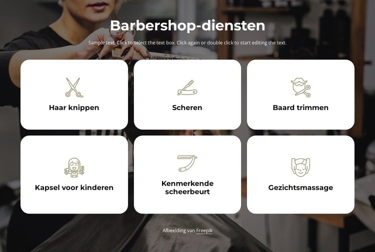 Barbershop diensten Website Builder-sjablonen