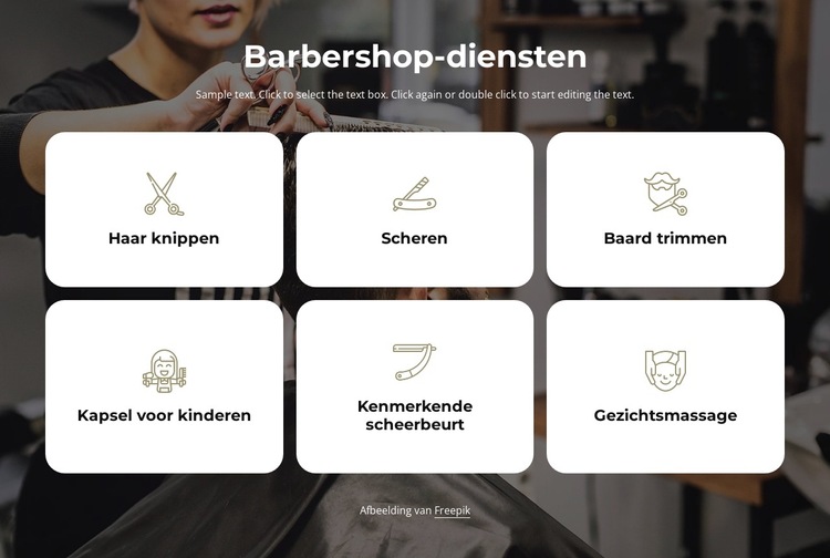 Barbershop diensten Website sjabloon