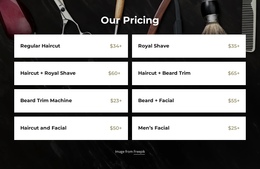 Our Barbershop Pricing - Professional One Page Template
