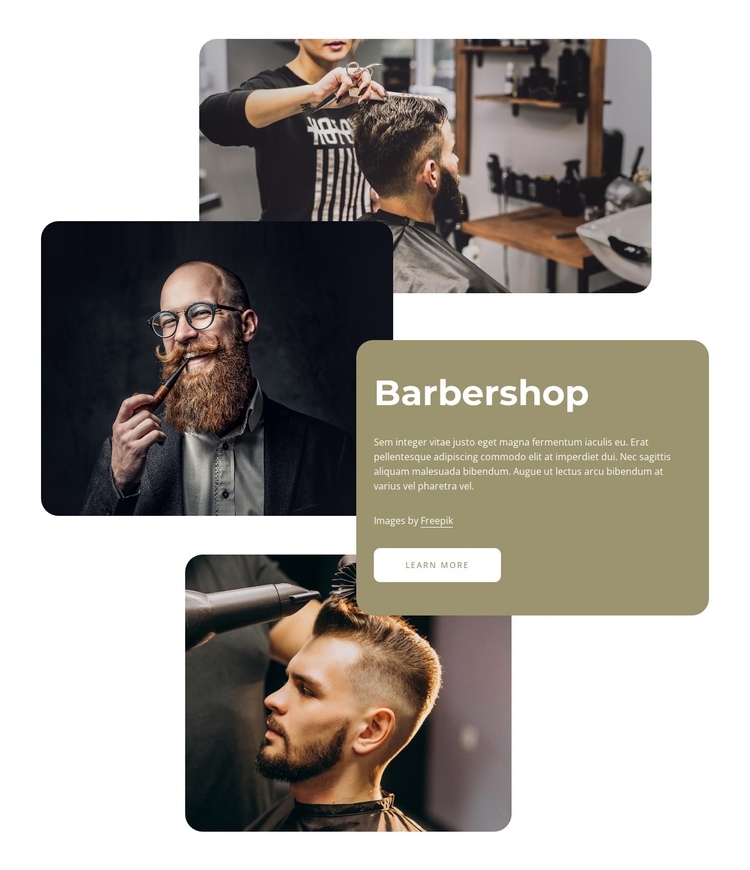 The best barbers in London One Page Template