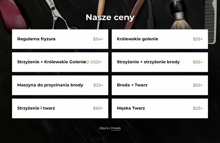 Ceny w naszym salonie fryzjerskim Szablony do tworzenia witryn internetowych