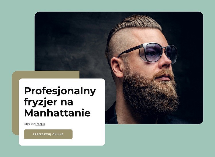 Fryzjer premium w centrum Manhattanu Makieta strony internetowej