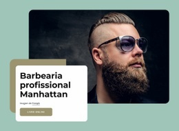 Design De Site Pronto Para Uso Para Barbearia Premium No Centro De Manhattan