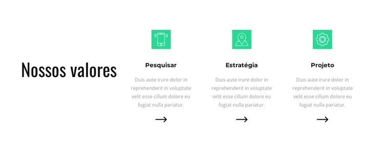 Nossos valores Template CSS