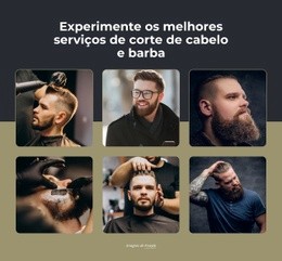 Cortes De Cabelo, Barbear Com Toalha Quente, Aparar A Barba - Modelo De Uma Página