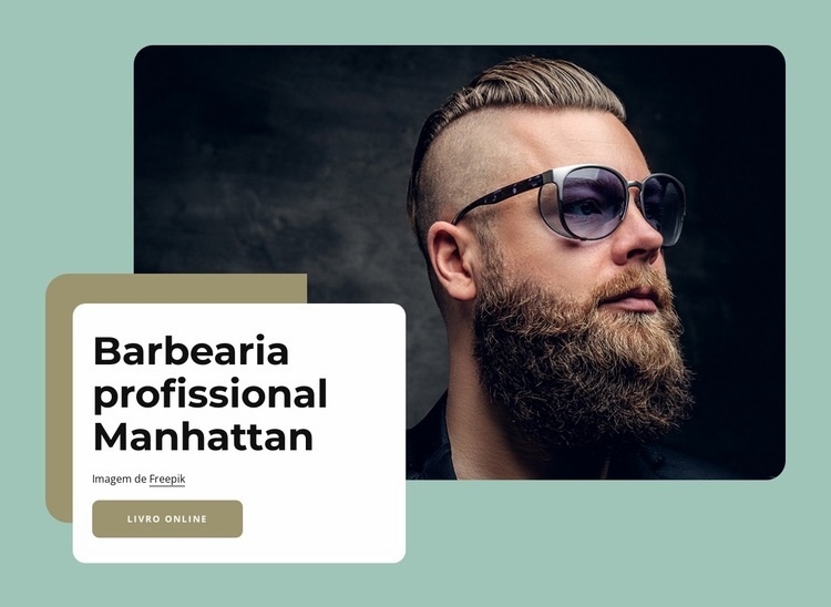 barbearia premium no centro de manhattan Modelo de uma página