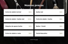 Nossos Preços De Barbearia – Página De Destino Para Qualquer Dispositivo