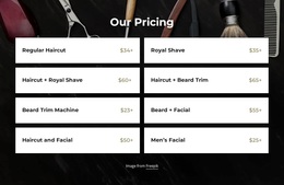 Our Barbershop Pricing - Free Templates