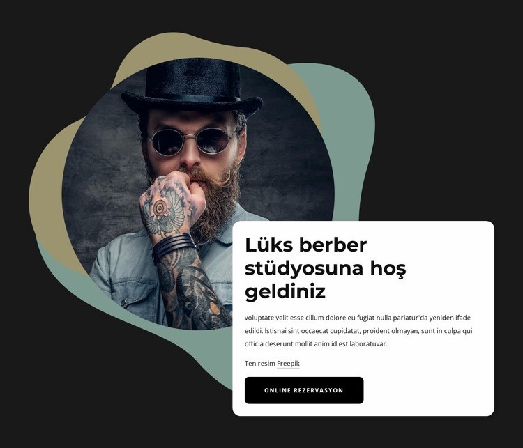 berber stüdyosu Web Sitesi Mockup'ı