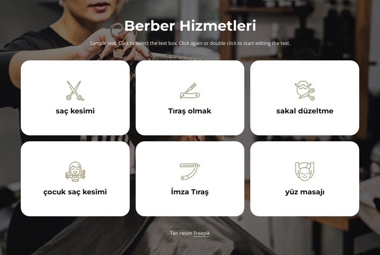 Berber hizmetleri Web Sitesi Mockup'ı