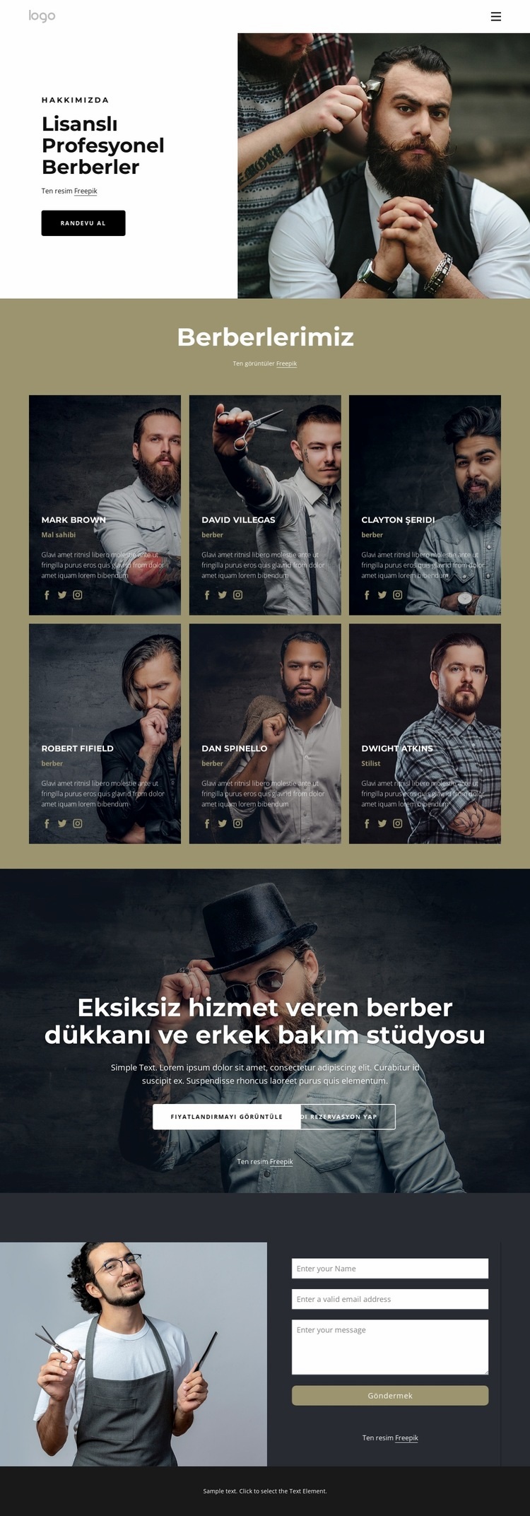 Fırın ekibimiz Web Sitesi Mockup'ı