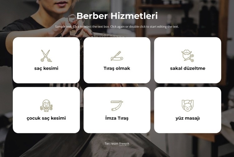 Berber hizmetleri Web sitesi tasarımı