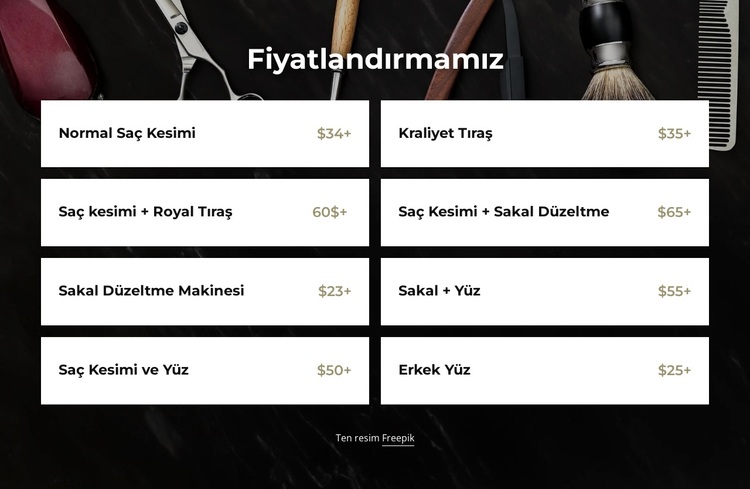 Berber fiyatlarımız WordPress Teması