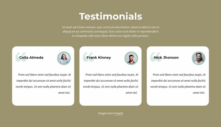 Testimonials about our barbering services Website Mockup