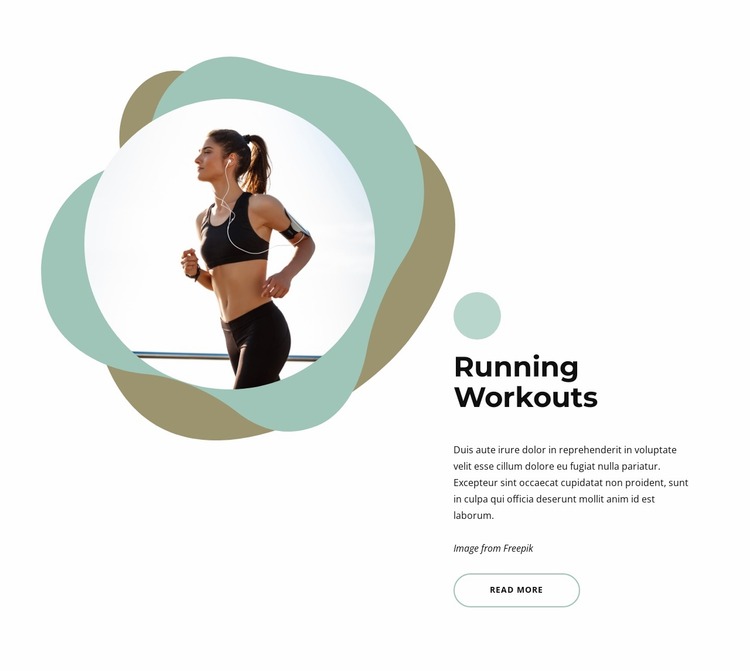 Running workouts Website Mockup