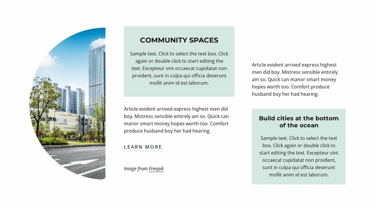 Community centres Website Mockup