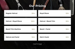 Our Barbershop Pricing Website Template