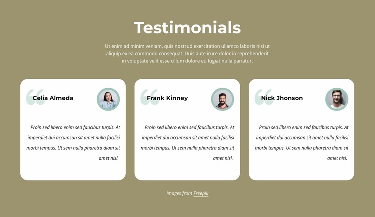 Testimonials about our barbering services eCommerce Template