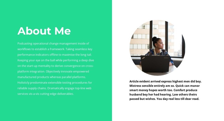 About myself - HTML Template by Nicepage