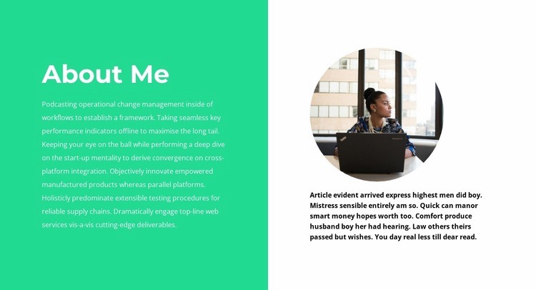 About myself Squarespace Template Alternative