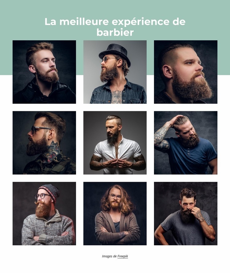 La meilleure expérience de barbier Créateur de site Web HTML